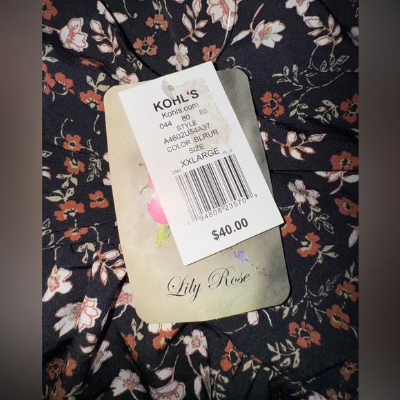 Lily Rose Floral Black Dress. Square-Rugged neckline. Size XXL. NWT - Picture 11 of 15